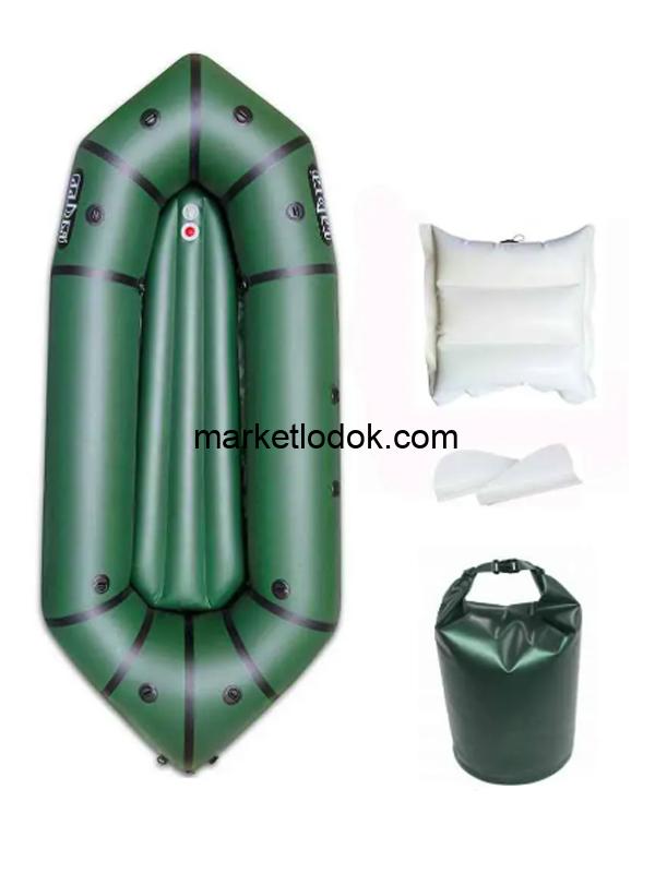 Надувний пакрафт Ладья ЛП-245 Каяк комфорт зелений