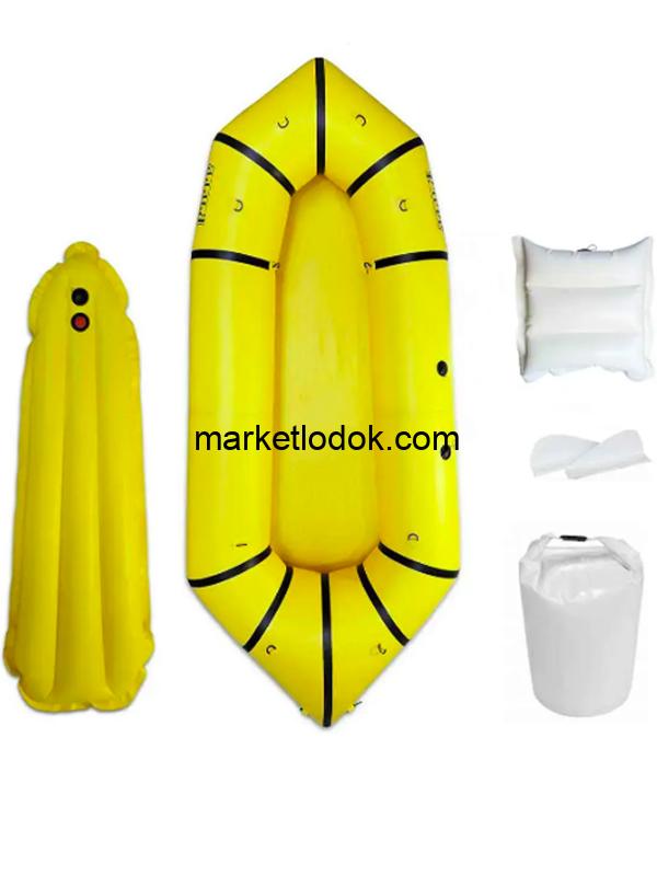 Надувний пакрафт Ладья ЛП-245 Каяк комфорт жовтий